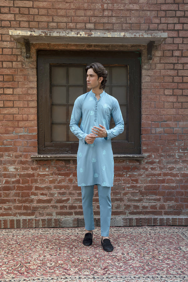 Frost Embroidered Suit Men