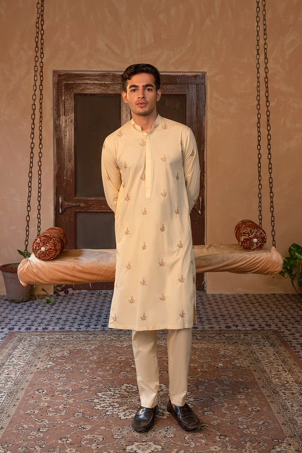 Fawn Embroidered Suit Men