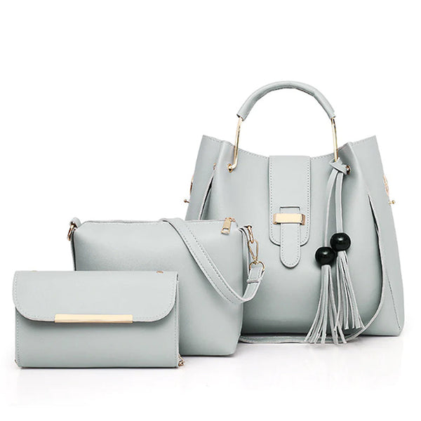 ALEXA 3 PIECE GREY HANDBAG